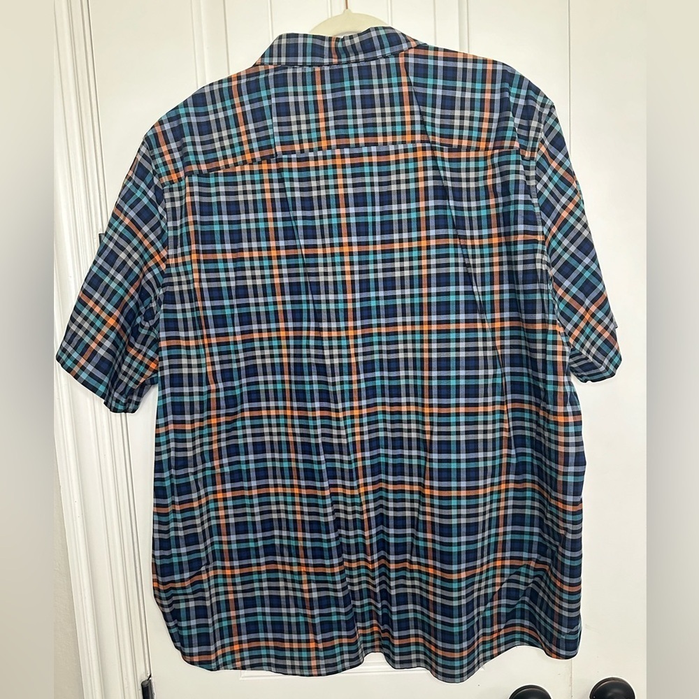 Claiborne Blue and Orange Casual Button Down Shirt - Picture 4 of 4
